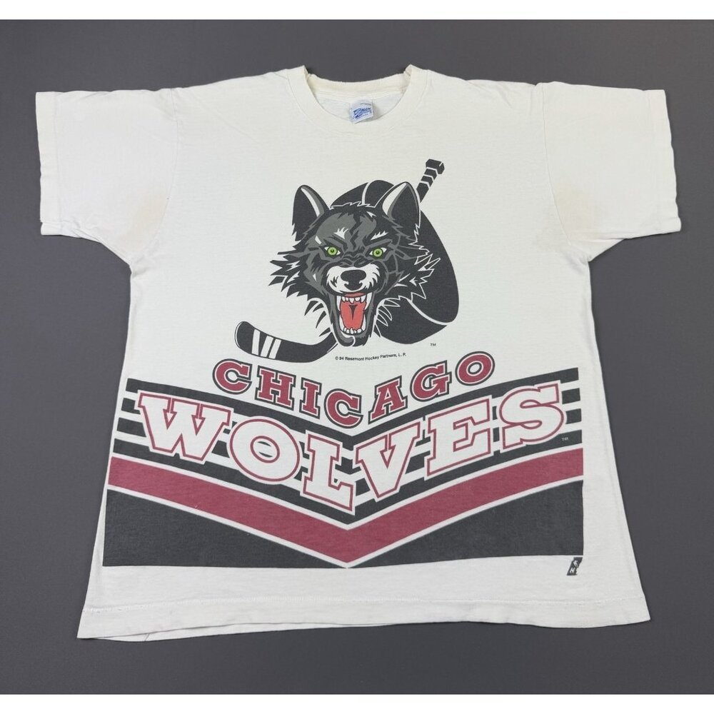 Super Rare Vintage 1994 Chicago Wolves Hockey Salem Sports Large Promo Shirt